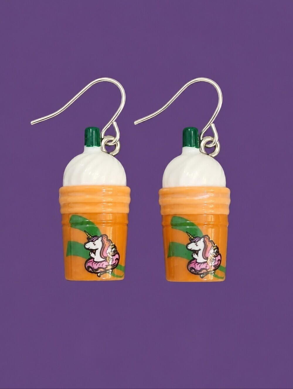 5/$25 Unicorn Coffee Frappuccino Kidcore Dangle Hook Earrings